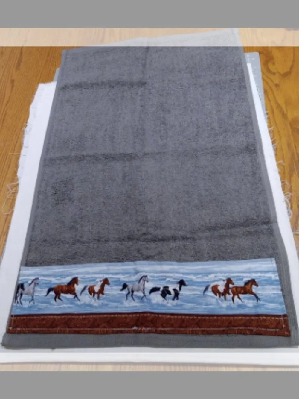 Handmade Quilted Hand Towel Horse Western Theme